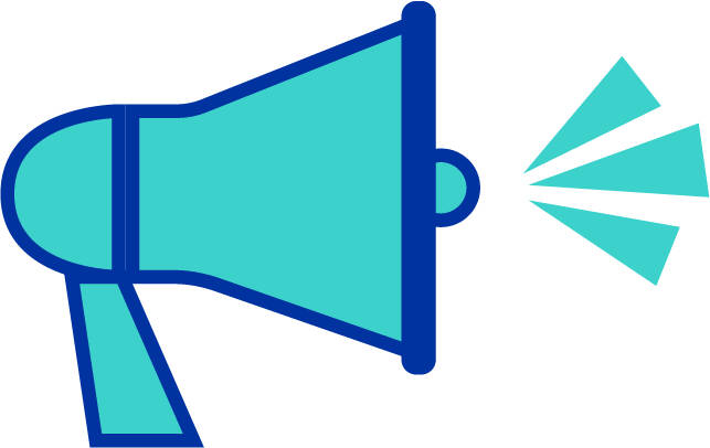 image of megaphone with "sound" coming from it